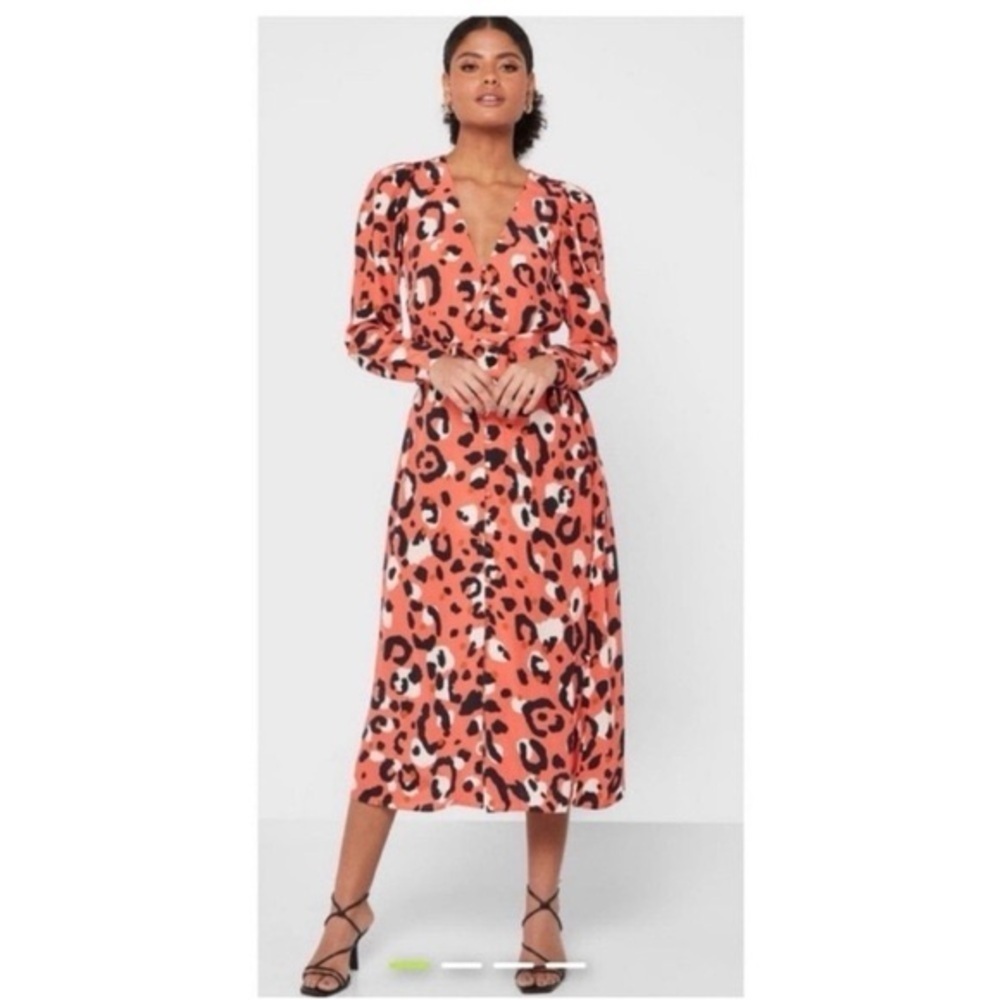 Ted Baker Red Rouleu Cheetah Print Dress